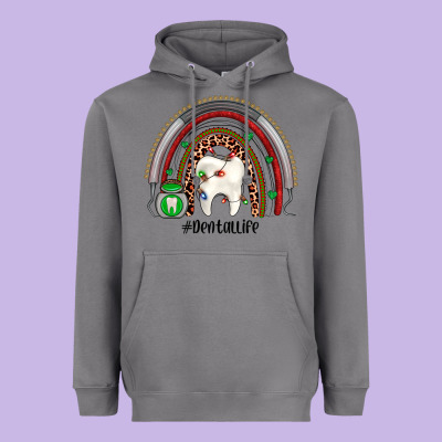 Christmas Dental Life Rainbow Heavyweight Hoodie Designed By Jahusdesignshop