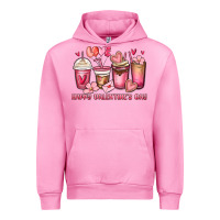 Fuchsia Pink happy valentine's day coffee cups Urban Hoodie - MaliasSmallBusiness