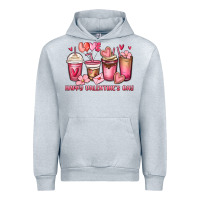 Heather Grey happy valentine's day coffee cups Urban Hoodie - MaliasSmallBusiness