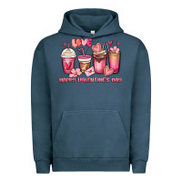 Pigment Midnight Navy happy valentine's day coffee cups Urban Hoodie - MaliasSmallBusiness