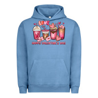 Pigment Pebble Blue happy valentine's day coffee cups Urban Hoodie - MaliasSmallBusiness