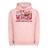 Pigment Salmon happy valentine's day coffee cups Urban Hoodie - MaliasSmallBusiness