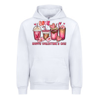 White happy valentine's day coffee cups Urban Hoodie - MaliasSmallBusiness
