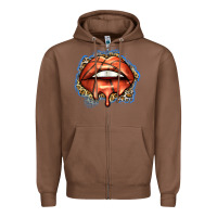 Chestnut basketball lips Zipper Hoodie - Zillion Design Studio