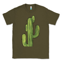 Army Green cactus Classic Tee - BarkalooDesign