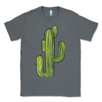 Charcoal Heather cactus Classic Tee - BarkalooDesign