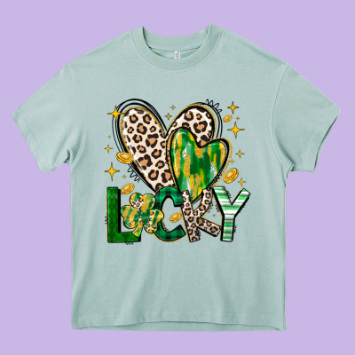 Lucky Saint Patricks Day Heavy Core Tee Designed By Cowhidedigitalart
