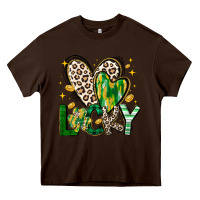Chocolate Brown Lucky Saint Patricks Day Heavy Core Tee - CowhideDigitalArt