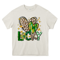 Cream Lucky Saint Patricks Day Heavy Core Tee - CowhideDigitalArt