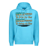 Ocean Blue holy enough to pray for you hood enough to swing o Premium Hoodie - MaliasSmallBusiness