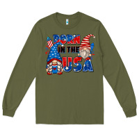 Army Green born in the usa Long Sleeve Tee - Zillion Design Studio