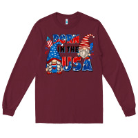 Burgundy born in the usa Long Sleeve Tee - Zillion Design Studio