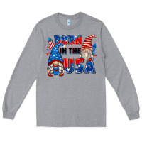 Heather Grey born in the usa Long Sleeve Tee - Zillion Design Studio