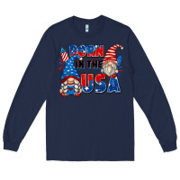 Navy born in the usa Long Sleeve Tee - Zillion Design Studio