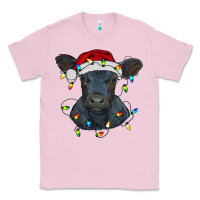 Bubblegum Pink christmas baby black angus calf with lights Classic Tee - RanaPortraitStore
