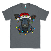 Charcoal Heather christmas baby black angus calf with lights Classic Tee - RanaPortraitStore