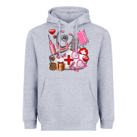 Heather Grey nurse  valentines day love Heavyweight Hoodie - AdoDesignShop