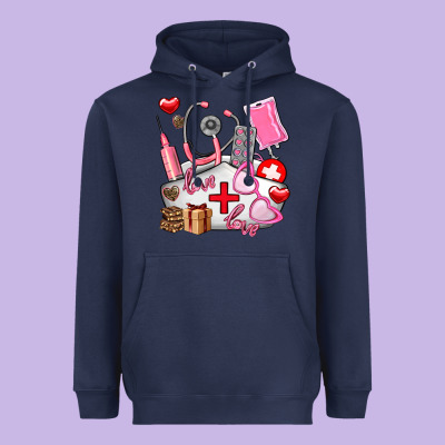 Nurse  Valentines Day Love Heavyweight Hoodie Designed By Adodesignshop