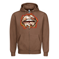 Chestnut baseball lips Zipper Hoodie - Zillion Design Studio