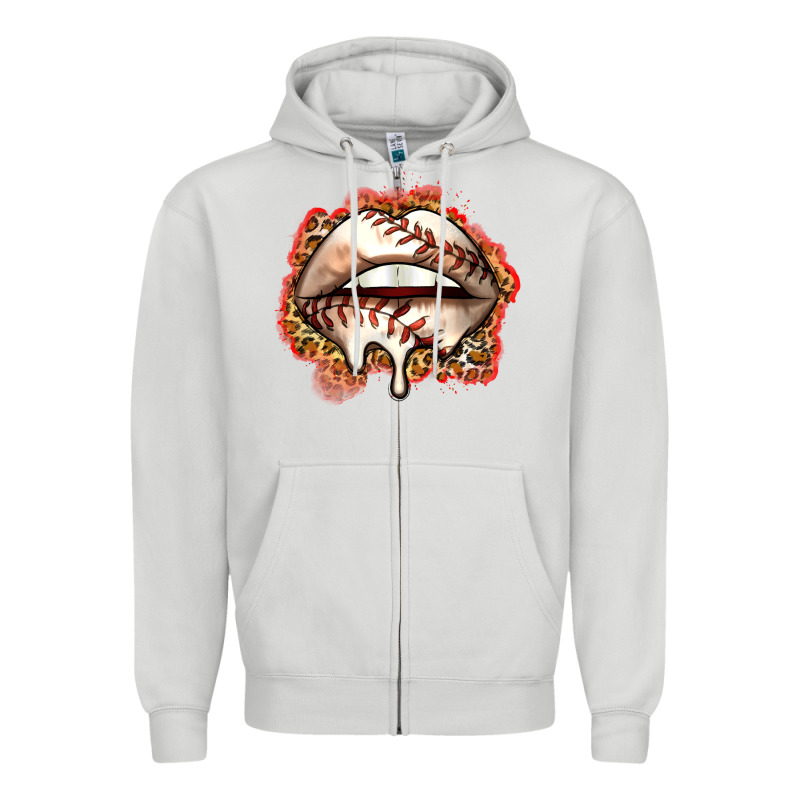 Baseball Lips Zipper Hoodie by Zillion Design Studio | Teevron
