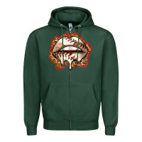 Sports Green baseball lips Zipper Hoodie - Zillion Design Studio