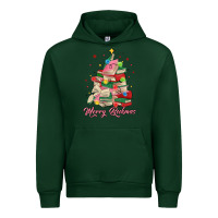 Forest Green merry bookmas christmas book tree Urban Hoodie - MaliasSmallBusiness