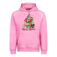 Fuchsia Pink merry bookmas christmas book tree Urban Hoodie - MaliasSmallBusiness