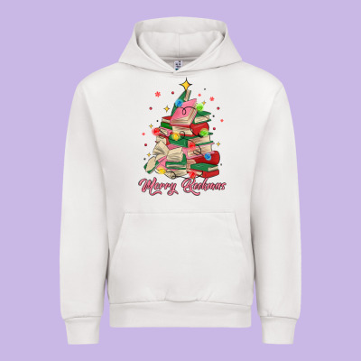 Merry Bookmas Christmas Book Tree Urban Hoodie Designed By Maliassmallbusiness
