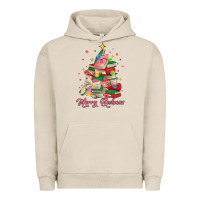 Pigment French Oak merry bookmas christmas book tree Urban Hoodie - MaliasSmallBusiness