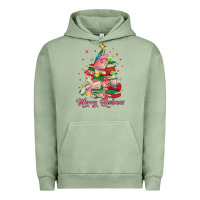 Pigment Oil Green merry bookmas christmas book tree Urban Hoodie - MaliasSmallBusiness