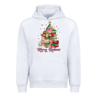 White merry bookmas christmas book tree Urban Hoodie - MaliasSmallBusiness