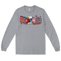Heather Grey American teacher Long Sleeve Tee - Zillion Design Studio