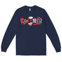 Navy American teacher Long Sleeve Tee - Zillion Design Studio