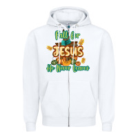 White Fall for Jesus He Never Leaves Zipper Hoodie - texasbilliewilder