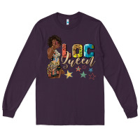Plum afro woman loc queen Long Sleeve Tee - texasbilliewilder