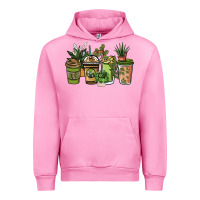 Fuchsia Pink plant lover coffee cups Urban Hoodie - NancyCooperArtShop