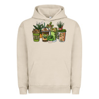 Pigment French Oak plant lover coffee cups Urban Hoodie - NancyCooperArtShop
