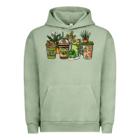 Pigment Oil Green plant lover coffee cups Urban Hoodie - NancyCooperArtShop