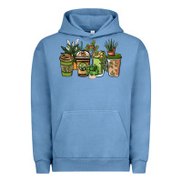Pigment Pebble Blue plant lover coffee cups Urban Hoodie - NancyCooperArtShop