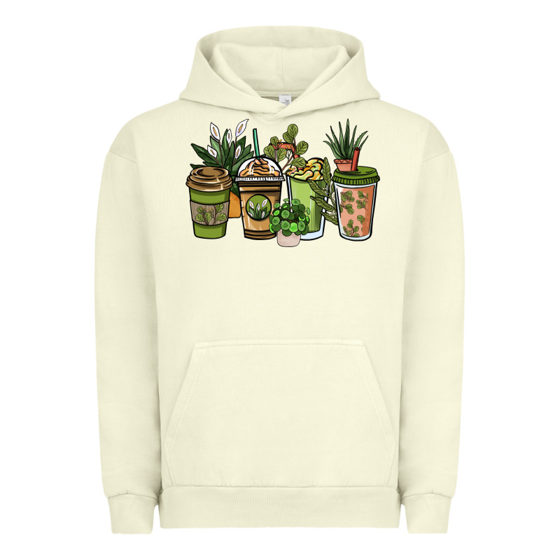 Plant Lover Coffee Cups Urban Hoodie by NancyCooperArtShop | Teevron