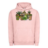 Pigment Salmon plant lover coffee cups Urban Hoodie - NancyCooperArtShop