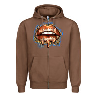 Chestnut american football lips Zipper Hoodie - Zillion Design Studio
