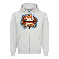 Dove Grey american football lips Zipper Hoodie - Zillion Design Studio