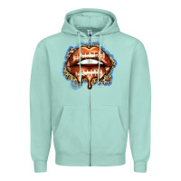 Seafoam american football lips Zipper Hoodie - Zillion Design Studio