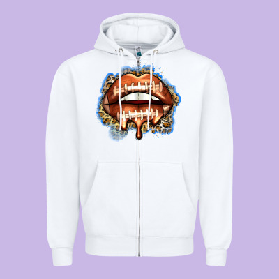 American Football Lips Zipper Hoodie Designed By Zillion Design Studio