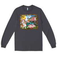 Smoke Easter Farm Bunny And Pig Long Sleeve Tee - RanaPortraitStore
