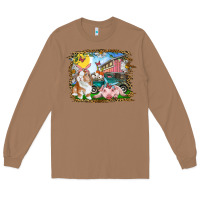 Toasted Coconut Easter Farm Bunny And Pig Long Sleeve Tee - RanaPortraitStore