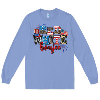 Colony Blue Red whıte boujee Long Sleeve Tee - AdoDesignShop