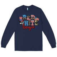 Navy Red whıte boujee Long Sleeve Tee - AdoDesignShop
