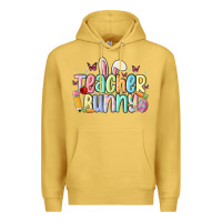 Antique Gold teacher bunny Premium Hoodie - MaliasSmallBusiness